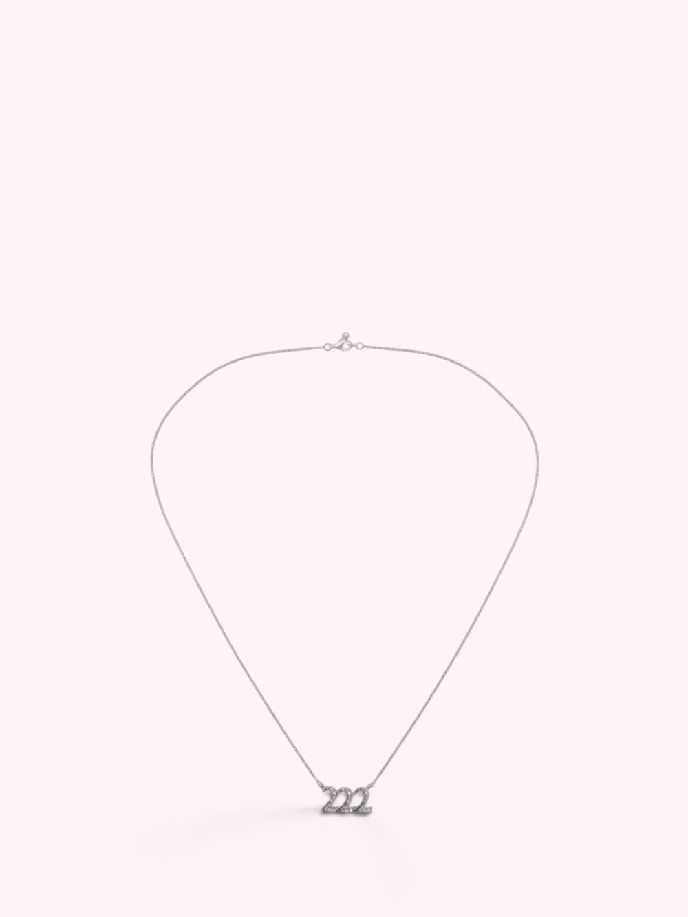 Diamond Accent Lucky Number "222" Necklace in Sterling Silver